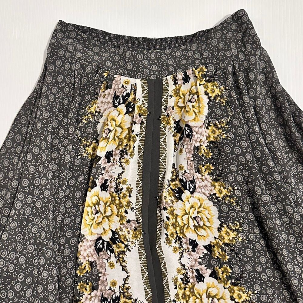 Free People Floral Panel Maxi Skirt in Black and Yellow - Picture 10 of 12